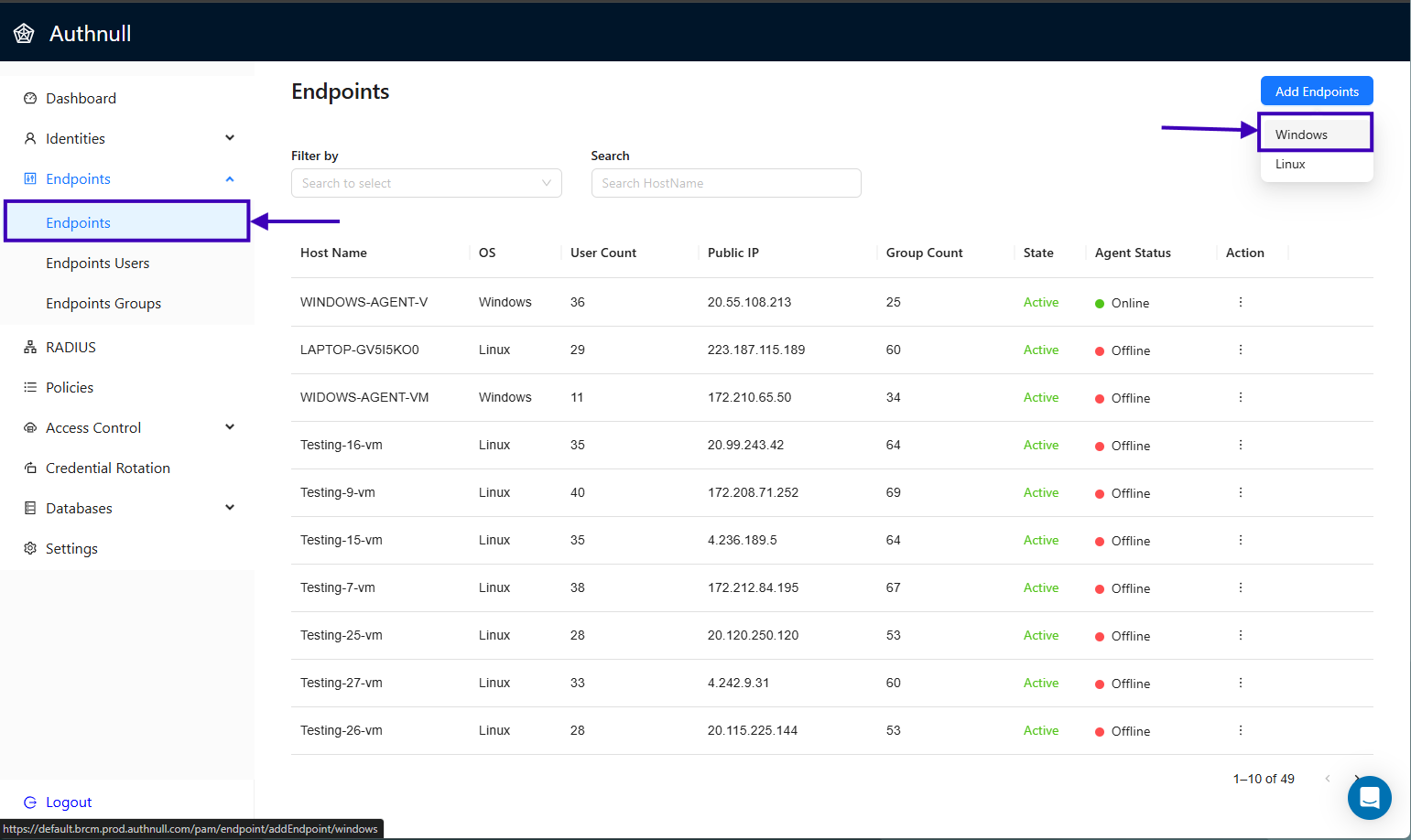 Add windows endpoint