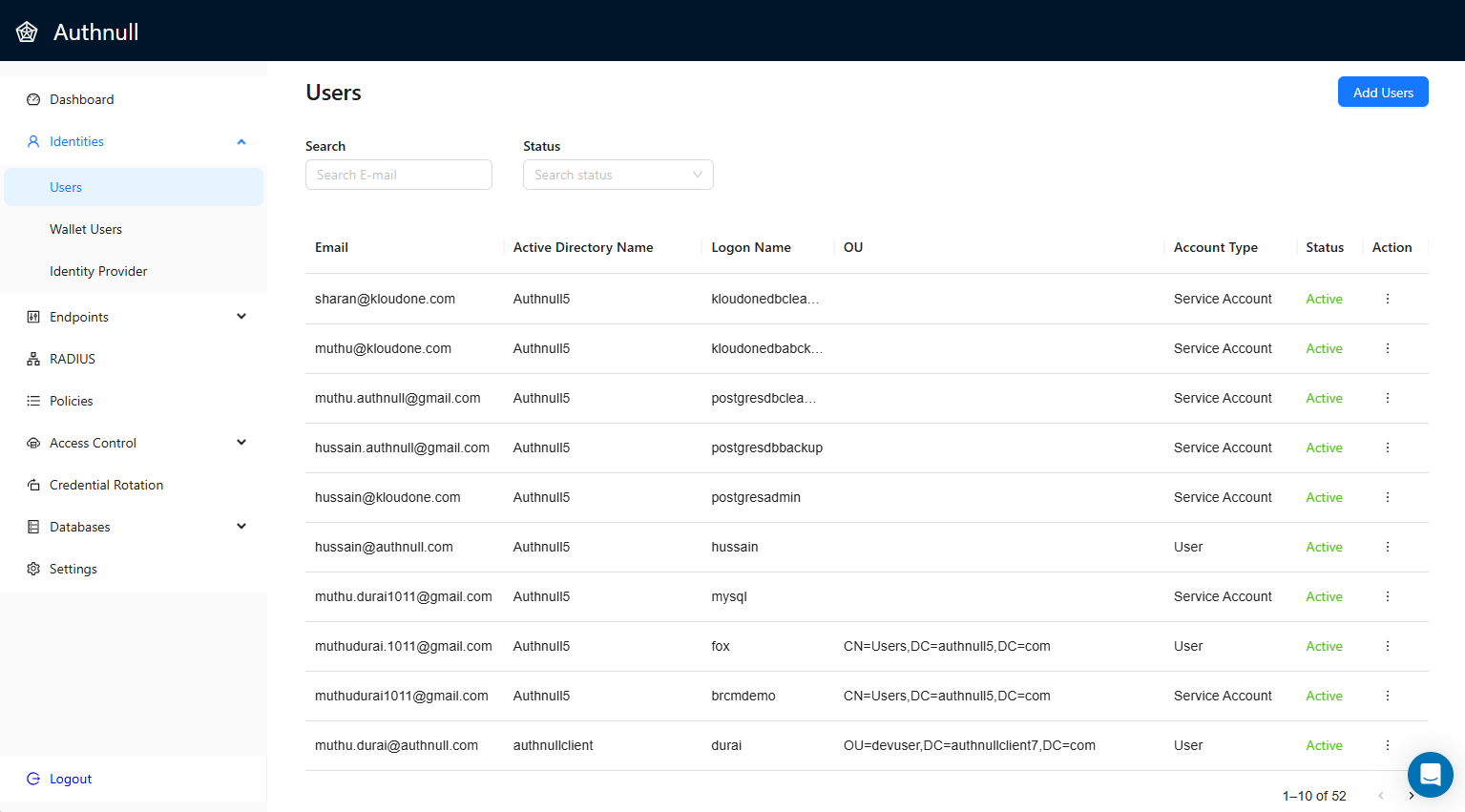 View AD Imported Users